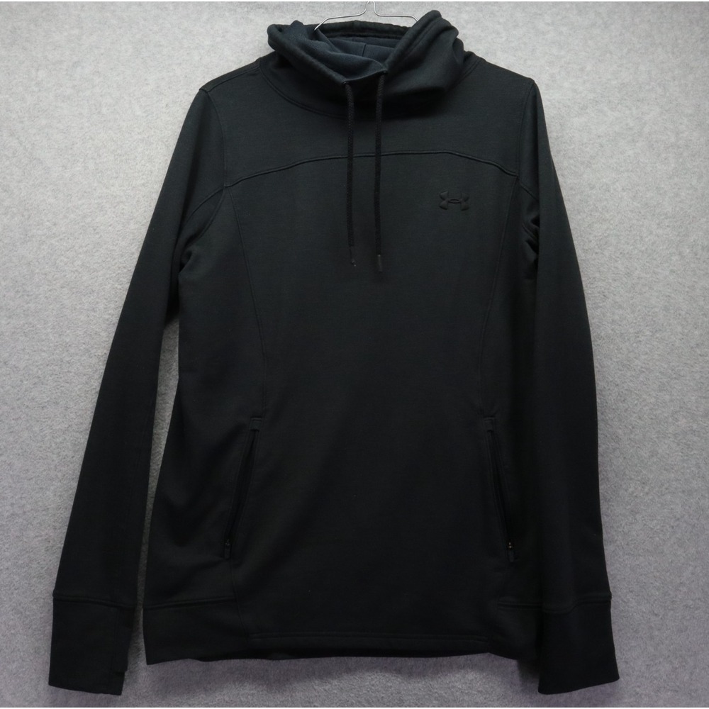 Under Armour Sweatshirt Womens Medium Pullover Funnel Neck Dark Gray Long Sleeve